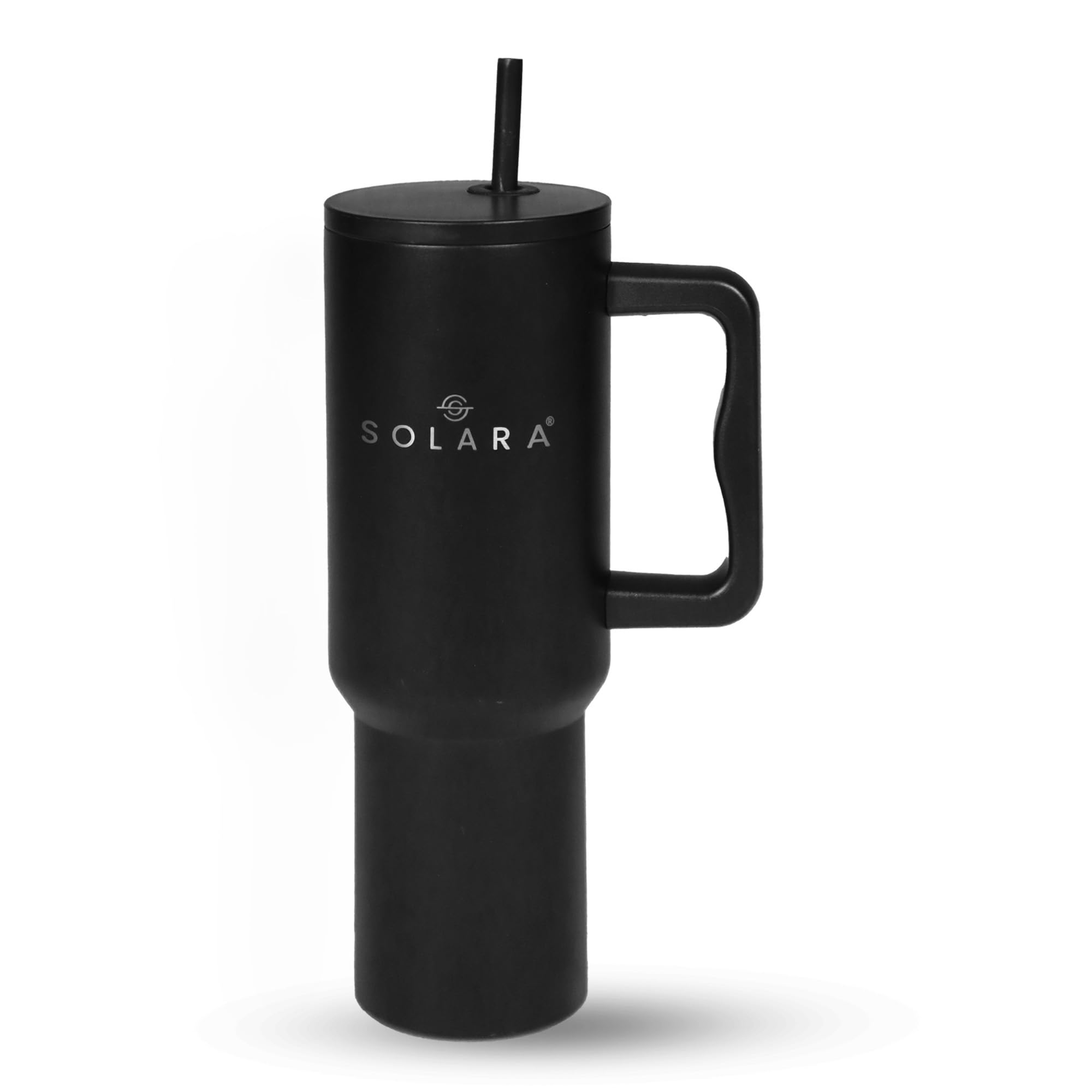 jpwels Echo 1200ml Insulated Tumbler Bottle with 2 Straws and Lid, Coffee Tumbler for Hot and Cold, 1200ml Stainless Steel Tumbler with Straw, Leak Proof Travel Mug, Office, Home, Black Knight